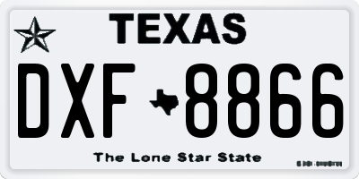 TX license plate DXF8866