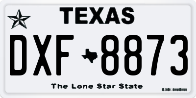 TX license plate DXF8873