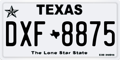 TX license plate DXF8875