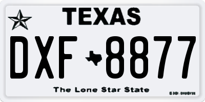 TX license plate DXF8877