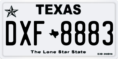 TX license plate DXF8883