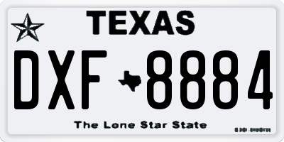 TX license plate DXF8884