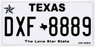 TX license plate DXF8889