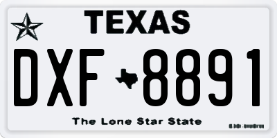 TX license plate DXF8891
