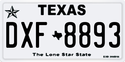 TX license plate DXF8893