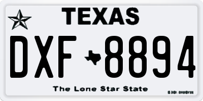 TX license plate DXF8894