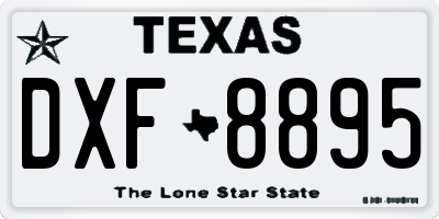 TX license plate DXF8895