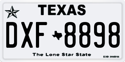 TX license plate DXF8898