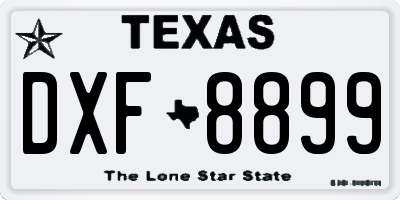 TX license plate DXF8899