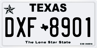 TX license plate DXF8901