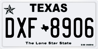 TX license plate DXF8906