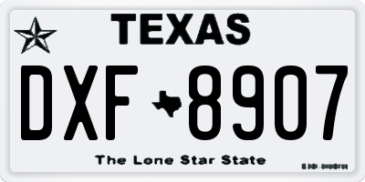 TX license plate DXF8907