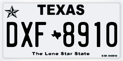 TX license plate DXF8910