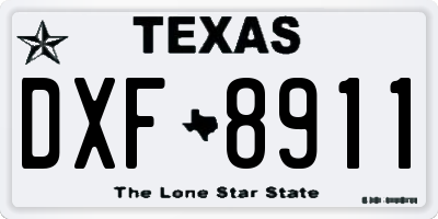 TX license plate DXF8911