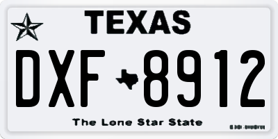 TX license plate DXF8912