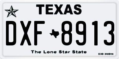 TX license plate DXF8913