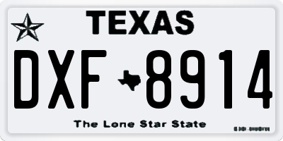 TX license plate DXF8914