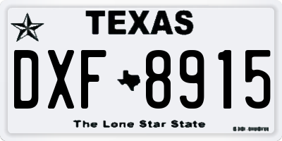 TX license plate DXF8915