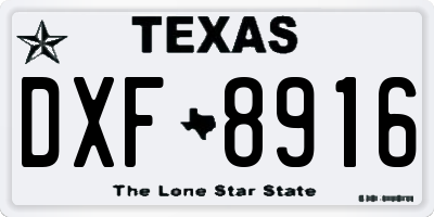 TX license plate DXF8916