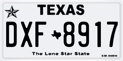 TX license plate DXF8917