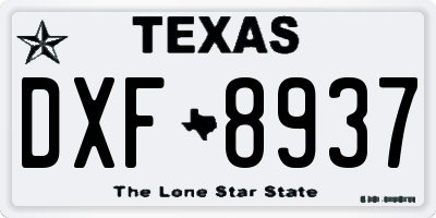 TX license plate DXF8937