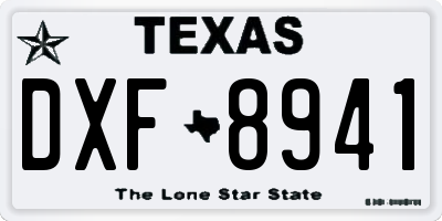 TX license plate DXF8941