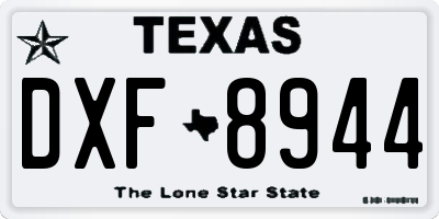 TX license plate DXF8944