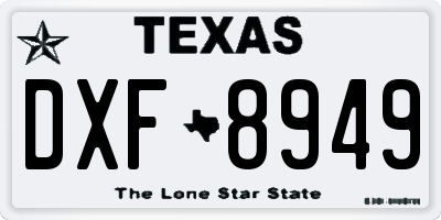 TX license plate DXF8949
