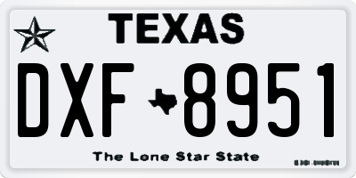 TX license plate DXF8951