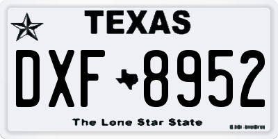 TX license plate DXF8952