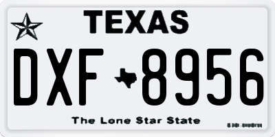 TX license plate DXF8956
