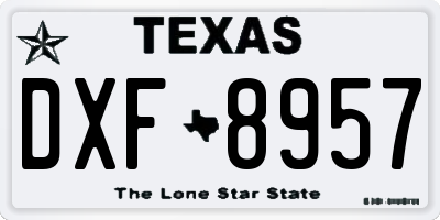 TX license plate DXF8957