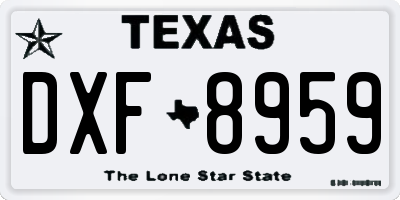 TX license plate DXF8959