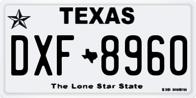 TX license plate DXF8960