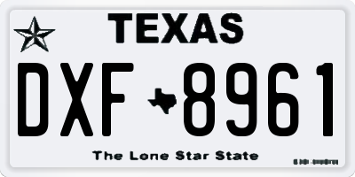 TX license plate DXF8961
