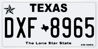 TX license plate DXF8965