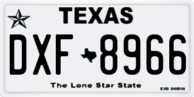 TX license plate DXF8966
