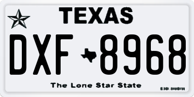 TX license plate DXF8968