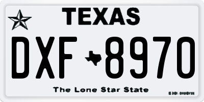 TX license plate DXF8970