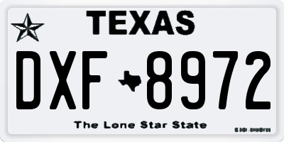 TX license plate DXF8972