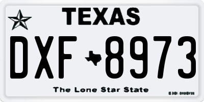 TX license plate DXF8973
