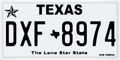 TX license plate DXF8974