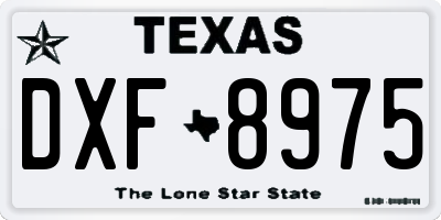 TX license plate DXF8975