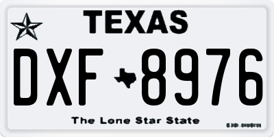 TX license plate DXF8976