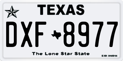 TX license plate DXF8977