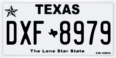 TX license plate DXF8979