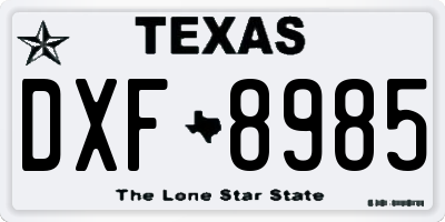TX license plate DXF8985