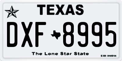 TX license plate DXF8995