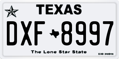 TX license plate DXF8997