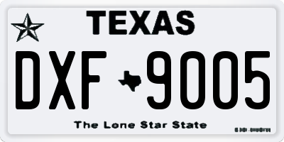 TX license plate DXF9005
